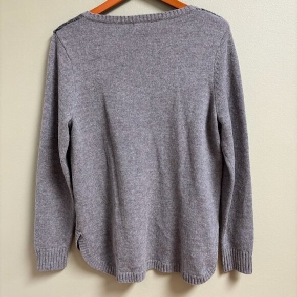 Toad & Co Womens Lambswool Aleutia Crew Sweater Size L Gray Minimalist Lagenlook - Picture 4 of 10